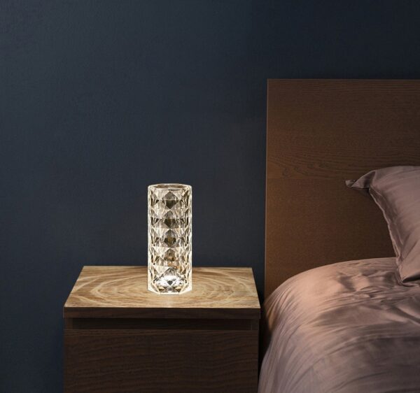 0425d0f1 0391 4875 a37c b665c57738f8 Nordic Crystal Lamp USB Table Lamps Bedroom Touch Dimming Atmosphere Diamond Night Light Rose Projector Lamp Decoration
