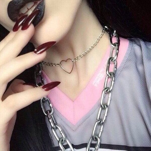 2291451173030 New fashion hollow heart choker necklace jewelry