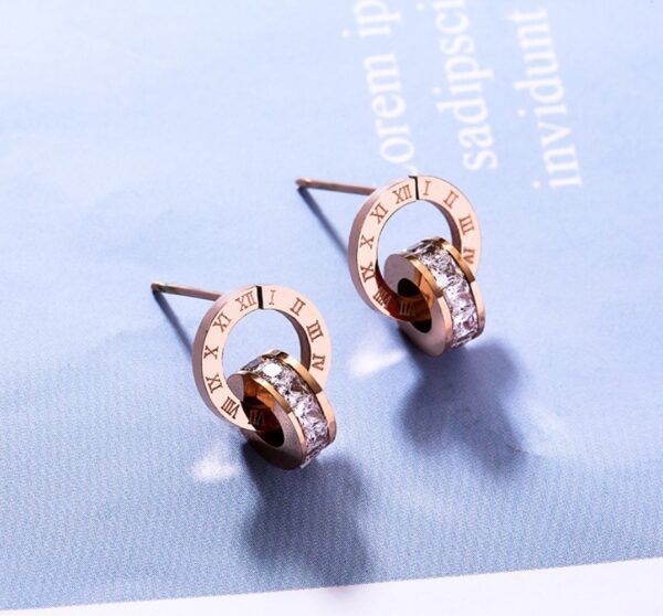 24d5c7bf f37a 4c7c 840d e0ef901b5ea3 Stainless Steel Rose Gold Ring Double Stud Earrings