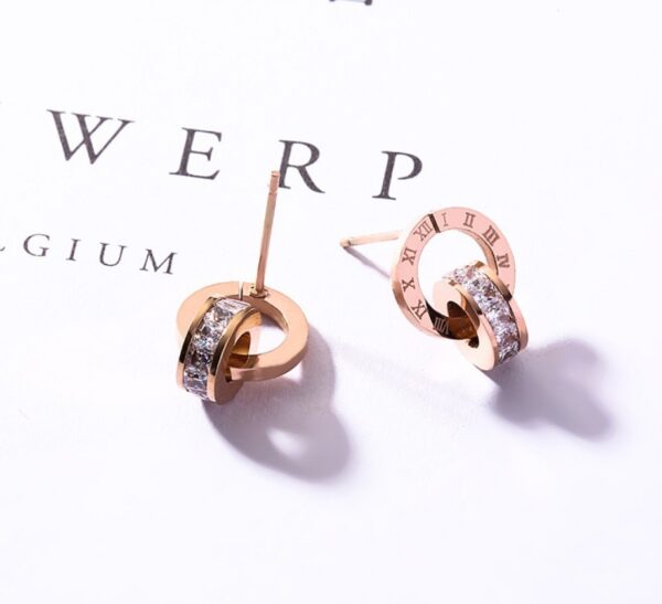 2f1e77ac b8ad 4ea8 8079 b982bef94b6d Stainless Steel Rose Gold Ring Double Stud Earrings