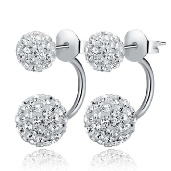 rhinestone earrings.