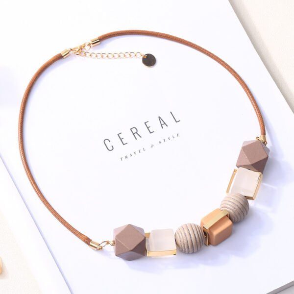 715835583931 Colored wood pendant necklace unique design