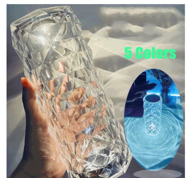 a120f2b7 fd1d 490a 908f bda07d11bbe6 Nordic Crystal Lamp USB Table Lamps Bedroom Touch Dimming Atmosphere Diamond Night Light Rose Projector Lamp Decoration