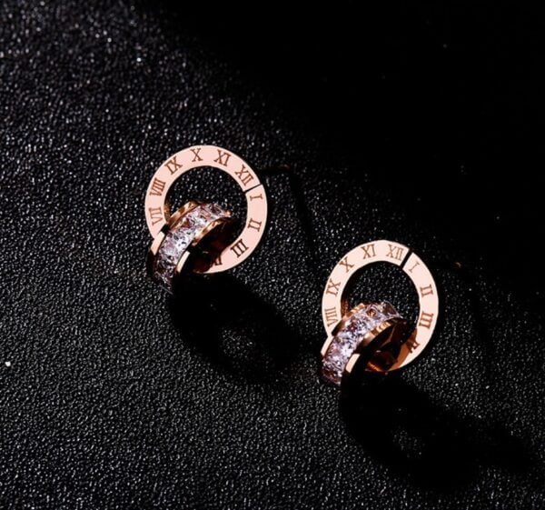 c57ed18e 2a18 4b3a b132 3ad42525f91f Stainless Steel Rose Gold Ring Double Stud Earrings