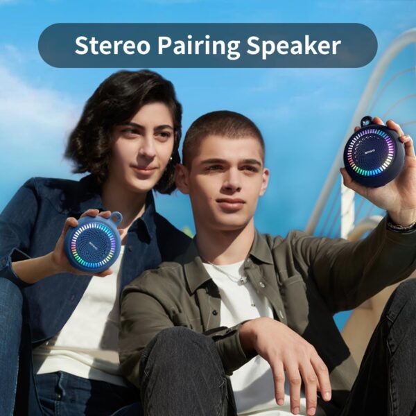 71Fv1SsQPpL. AC SL1500 Bluetooth Speaker Waterproof | Small Portable Bluetooth Speaker Wireless with Clip | Powerful Bass and Louder Volume | Colorful Lights and Lightweight | with TWS Pairing | Black