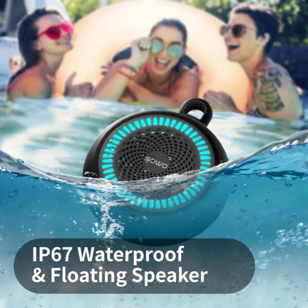 71J8Mm8cnnL. AC SL1500 Bluetooth Speaker Waterproof | Small Portable Bluetooth Speaker Wireless with Clip | Powerful Bass and Louder Volume | Colorful Lights and Lightweight | with TWS Pairing | Black