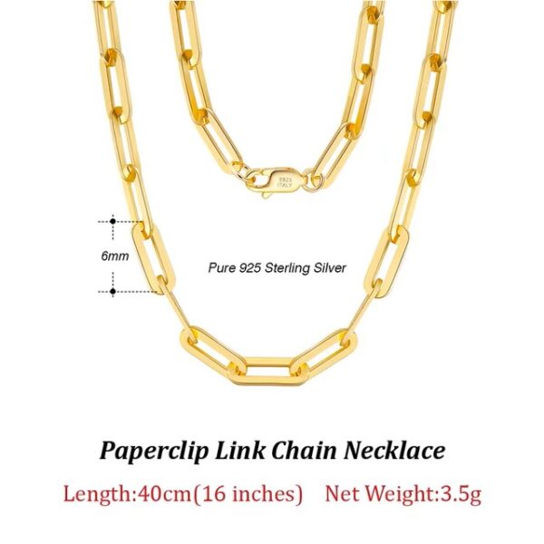 Sterling Silver Paperclip Chain Necklace