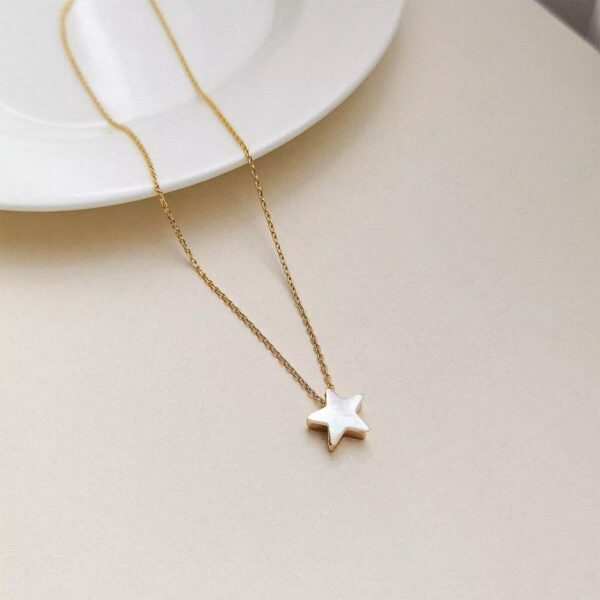 Korea Natural Mother Shell Star Choker Necklace W 14K Gold Filled Brass Chain For Women Lady.jpg Korea Natural Choker Necklace W/14K Gold Filled Brass Chain For Women Lady Party Wedding Jewellery