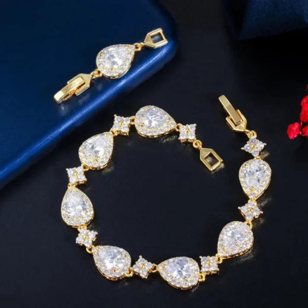 Rose Gold-Tone Water Drop Cubic Zirconia Jewelry H31dcc72b27cb430d9b794311b9f3ed413