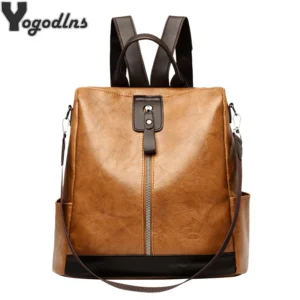 Women's Anti-Theft PU faux leather Travel Backpack