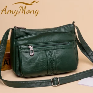 Women's High Capacity Solid Color Messenger Bag