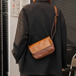 Retro Shoulder Bag Men Crossbody Bags Street Fashion Soft Leather Shoulder
