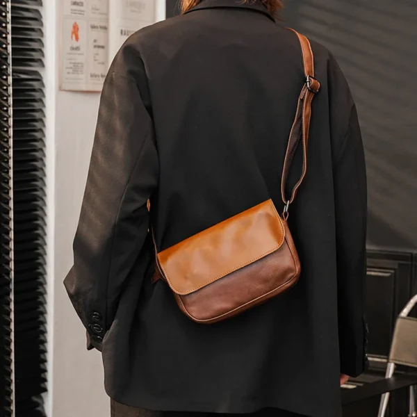 Men's Retro Soft faux leather Crossbody Shoulder Bag