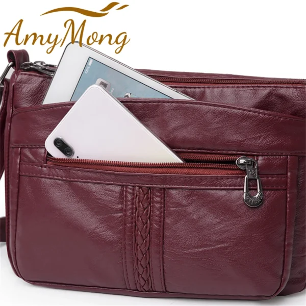 Women's High Capacity Solid Color Messenger Bag H5f7b7a973d1548c2a93fd37e6c6a83bfk