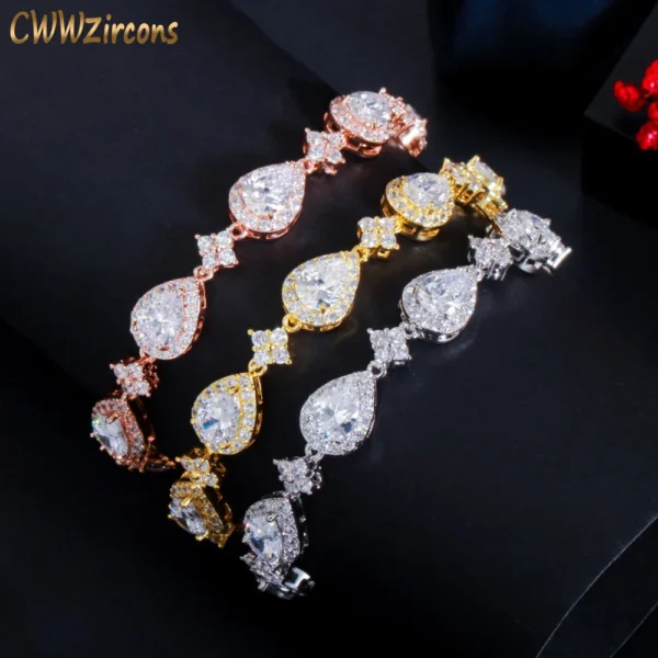 Rose Gold-Tone Water Drop Cubic Zirconia Jewelry H74930bf7ba0944e59ec8c797672f4c12R