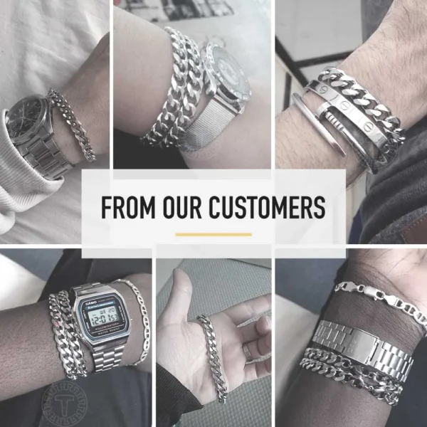 Men's Stainless Steel Curb Cuban Link Bracelet H80036288aed443ae9387b0f9b29fb9080