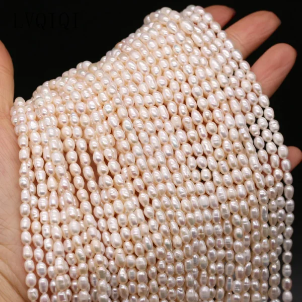Natural Freshwater Pearl Beaded  Rice Pearls Punch Loose Beads H80da24777b864dbdb47faec73797e27dI