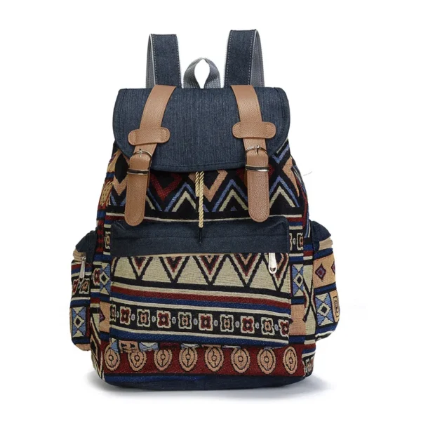 Women's Printed Canvas School Backpack H849c79e56e2048cbbebd0f5cd639df363