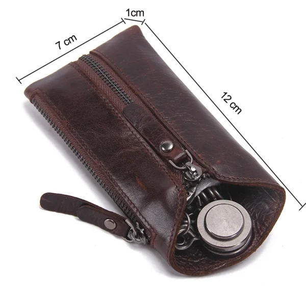 Vintage faux leather Key Wallet with Zipper