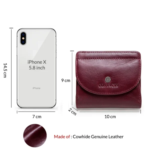 Women's Genuine Leather Short Wallet with Card Holder HTB1OxYoXZrrK1Rjy1zeq6xalFXas