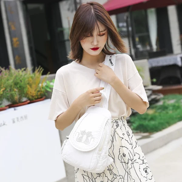 Women's Soft PU faux leather Small Chest Bag Backpack Hb17e7100ad024c71a9c7eda821971359y