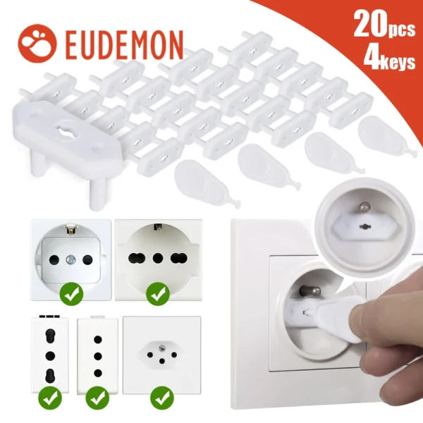 20-Piece Power Socket Outlet Protective Covers, Chile/Brazil Hb188830746194387af9de447a50c2269p
