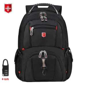 Waterproof Men's Swiss Backpack 15.6/17 Inch Laptop Backpacks School Travel Bags