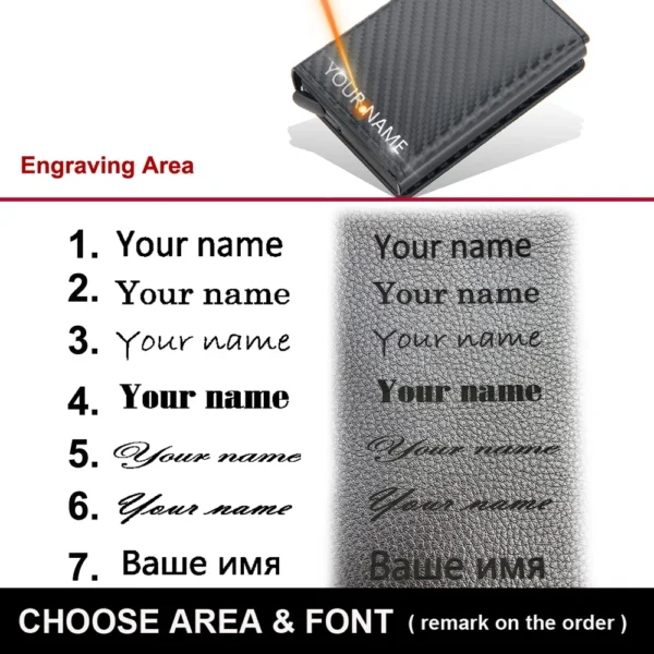 New Rfid Men Card Wallets Magnetic Button Free Name Customized Small Hdf9e1844567b4f6cb510c96096303e0aV