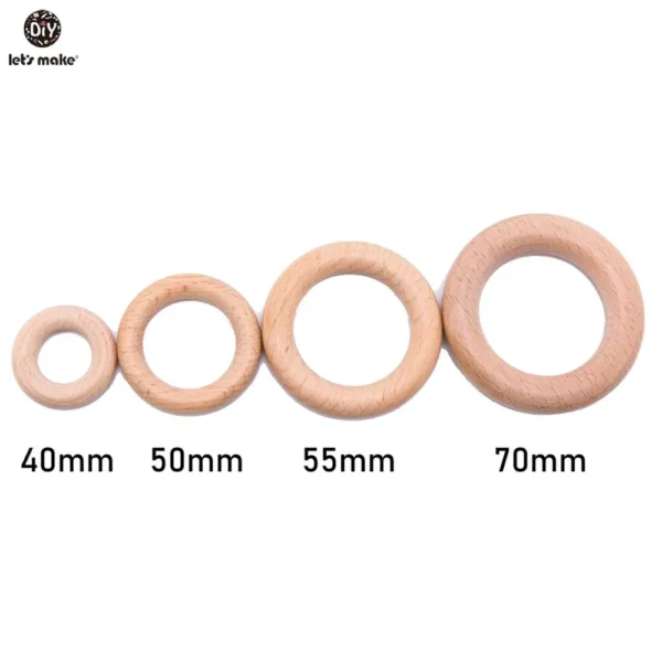 Beech Wood Rings for DIY Teethers, 50-Piece Set Hdfed5b051c694c449f3253f9ce799781Z