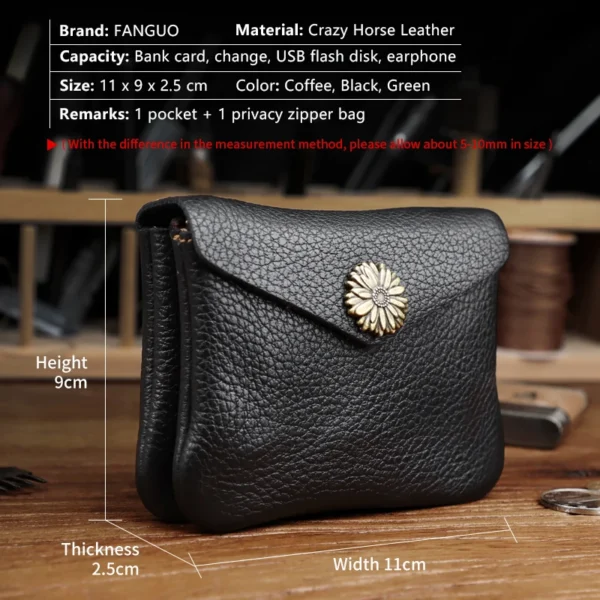 Unisex Crazy Horse faux leather Card Wallet