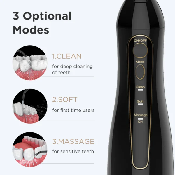 Rechargeable Water Flosser, 300ml He7f0a5224c9a48d48fd0416c12fe549ah
