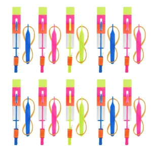LED Light-Up Rocket Slingshot Toy, 10-Piece Set