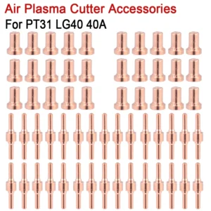 20/40/60pcs Consumables Red Copper Extended Long Tip Electrodes and Long Nozzles