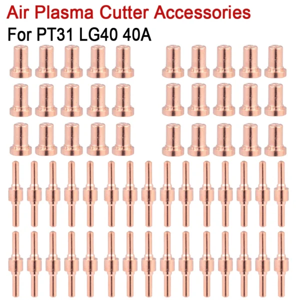 20/40/60pcs Consumables Red Copper Extended Long Tip Electrodes and Long Nozzles Hffb1639ddd8446ad91b631f891fb5249w