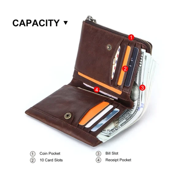 CONTACT'S Genuine Leather Men Wallet Short Bifold Vintage Senior Purse Brand S031c6aac0c8e4884a08f8fb4b9092f0aU