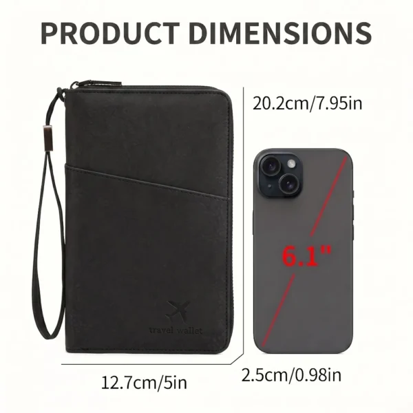 RFID Blocking faux leather Family Passport Travel Wallet