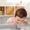 Light Gray Baby Playpen with Pull-Up Bar