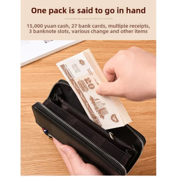 Fashion Men's Wallet Long Zip Card Holder Business Casual Purse For S08025e4916ad48ca847e70c9a4e5034bN