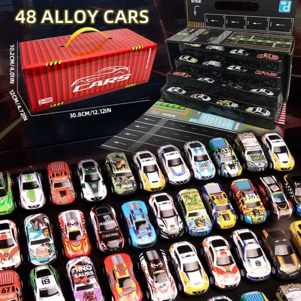 Gift Box Version: 48-Piece Alloy Car Set, Children's Toy Car, Tin S083ada319ee244f2bb453a98391fe35bb