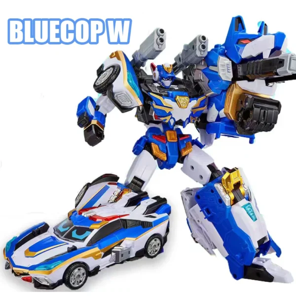 Metal Cardbot S BLUE COP W Transforming Robot Squad Car Card S08e66f189d4f45c392b5b25917755c1aI