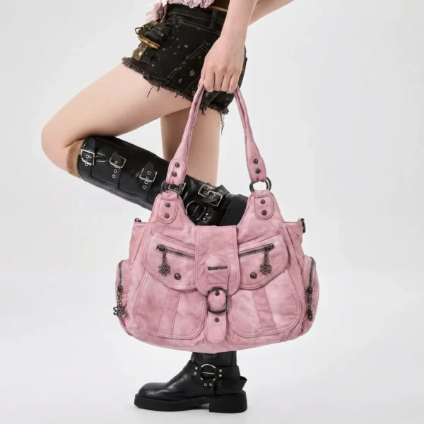 Vintage Maillard vintage Y2K shoulder bag, large capacity street spicy girl S0a599d6ce52c476e8fcfa42e2ce5891fi