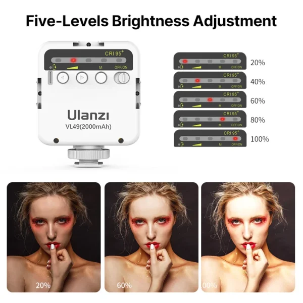 Ulanzi VL49 Mini LED Video Light 2000mAh CRI 95+ 5500K Portable S0b0ac8293ae745a1b2c54574b65f8e5bH