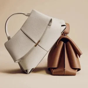 Elegant Accordion Pleated Leather Handbag for Women, High-End Commuter Style, Roomy