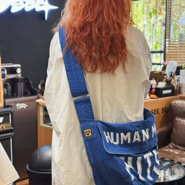 Human Made Mail Bag Washed Canvas Printed Logo Crossbody Shoulder Streetwear S0c0a7e04a9fa468aaaa5b79c7a1e6e4dI