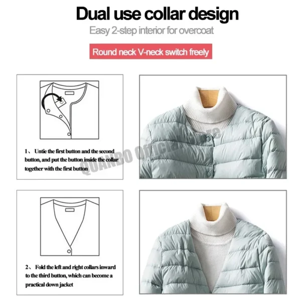 Women Liner Duck Down Jacket O-neck Variable V-neck New Female Winter S0db54784e5944efe9fecbe3b22bb3156T