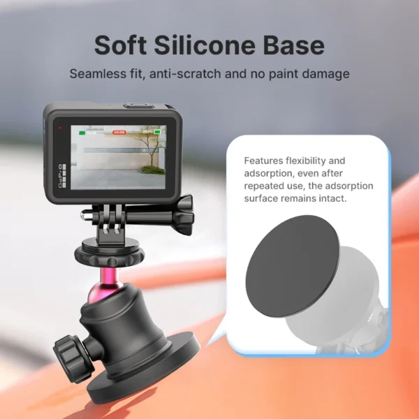 Magnetic Action Camera Mount with 360° Ballhead S0e318fd288284904935b89f8ef9ffe1fg