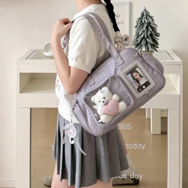 Minimalist Solid Color Ita Bag Polka Dot Wing Decor Shoulder Crossbody S0ed7f3006abf4adfa737bb9e17f77c7ax