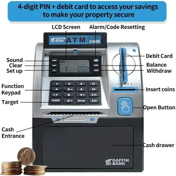 Kids' ATM Toy with Password and Card Swipe S0edbaa64535b462189fe35ea165f94b9w