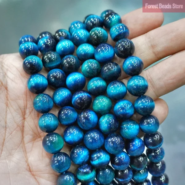 Peacock Blue Tiger Eye Round Beads S0fd170a998b94e99afc7f131c50def8fi