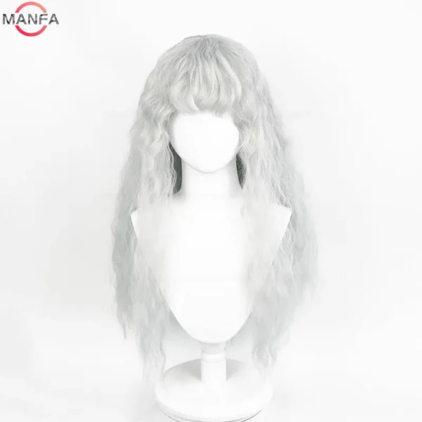 Griffith Cosplay Wig Light Grey Curly Wavy Long Heat Resistant Synthetic S10b8350fa1ed42b09dca1ec3cf49980eW